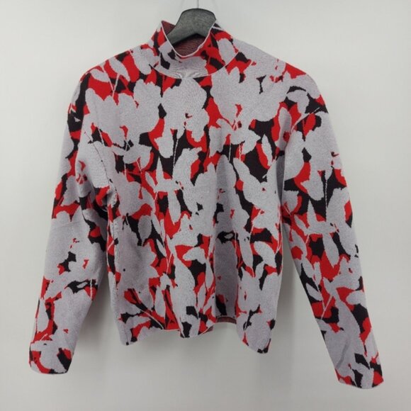 Anthropologie Mock Neck Floral Jacquard Knit Sweater XS - Picture 5 of 7